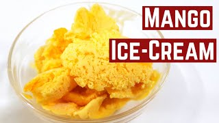 How To Make Mango Ice Cream  Cara Membuat Aiskrim Mangga [upl. by Ihn]