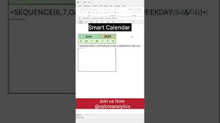 Smart Calendar youtube excel shorts calendar smart freshers howto tricks excelformula [upl. by Brahear354]