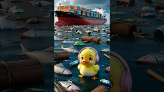 The duck saved the marine life and cleaned the sea babyduck marinelife [upl. by Kay]