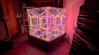 Tesseract Art Installation by Nicky Alice Hypercube Infinity Mirror Art Sculpture Burning Man 2023 [upl. by Meesak]