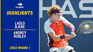 Laslo Djere vs Andrey Rublev Highlights  2022 US Open Round 1 [upl. by Airym]