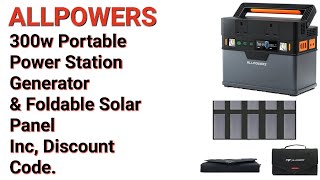 Allpowers s300 Portable Generator Power Station amp Solar Panel 300 watt Battery Powerbank 10 off [upl. by Tayler25]