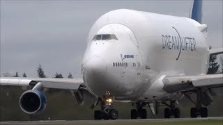 3 Boeing Dreamlifter 747LCF TakeOffs in 6 Minutes [upl. by Haibot]