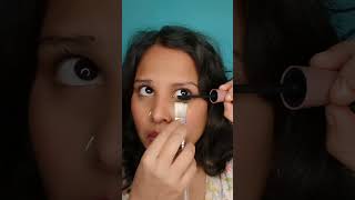 I tried Under Eye Mascara Hack shorts youtubeshorts mascara hack makeup trending [upl. by Towroy819]