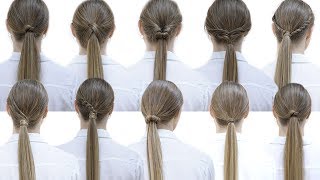 10 easy hairstyles with ponytails for school  Patry Jordan [upl. by Vlada]