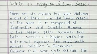 Write a short essay on Autumn Season  Essay Writing  English [upl. by Ayyn]