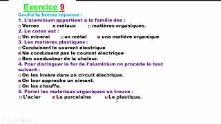 Exercice 9 Quelques matériaux au quotidien 3APIC [upl. by Ing]