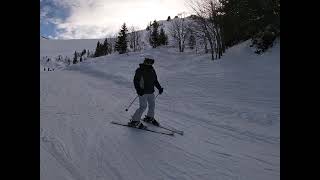 Skiing in Avoriaz in January 2024 from the top of Tour chair lift to Lindarets via Combe A Floret [upl. by Llertnad]