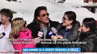 Jean Claude van Damme iubeşte România Şi a arătat muşchii la hotelul de gheaţă de la Bâlea [upl. by Ennyrb]