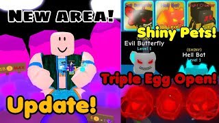 Update Shiny Pet New Areas Triple Eggs Open  Bubble Gum Simulator [upl. by Anivlac268]