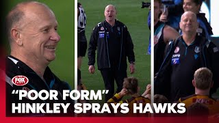 Hinkley FLAMED for quotembarrassingquot postgame sledging to Ginni amp losing Hawks  Fox Footy [upl. by Arammat958]