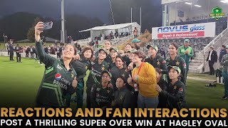 Reactions and fan interactions post a thrilling Super Over win at Hagley Oval 🌟 [upl. by Ecnerwaled]