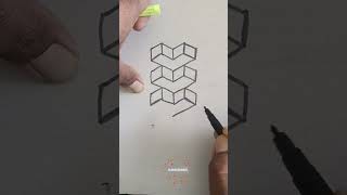 How to draw 3D heart drawing for beginners 3dshorts [upl. by Bullough]