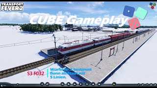 Transport Fever 2  S3F032 Würfel Nr5 bestimmt Bonn als Stadt mit 5 Linien CUBE Gameplay TPF2 [upl. by Malca530]