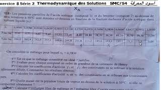 thermodynamique des solutions SMC S4 série 2 8 [upl. by Eittah]