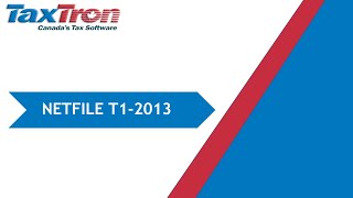 How to NETFILE a Return with TaxTron T1 for Windows 2013 [upl. by Mills]