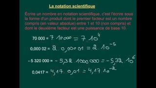 73 La notation scientifique niveau 3ème [upl. by Nicolau]