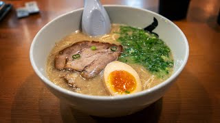 SMELLY but DELICIOUS Hakata RAMEN 豚骨ラーメン 🍜  The Ramen Stadium in Canal City Fukuoka Japan [upl. by Ahsinirt]