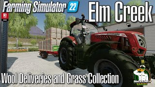 FS22  Elm Creek  Wool Deliveries and Grass Collection  43 [upl. by Geoffrey]