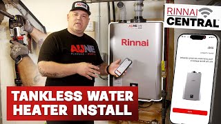 Tankless Water Heater Install  Rinnai Sensei RXP series  Aune Plumbing [upl. by Nauaj402]