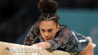 Hezly Rivera fights through beam in Olympic debut in Paris  Paris Olympics  NBC Sports [upl. by Orlando]