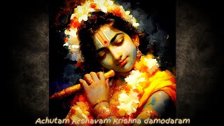 Achhutam Keshavam Krishna Damodaram  Krishna Bhajan [upl. by Esineg]