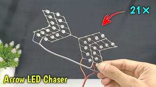 DIY ArrowShaped LED Flasher Using NE555 IC  Easy Electronics Project [upl. by Gusba]