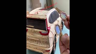 Wood Car Carving HONDA CRV Woodworking shorts 42 [upl. by Ainnat]