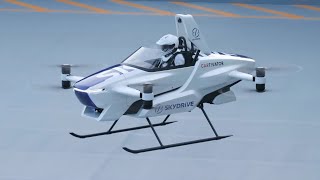 Toyotas SkyDrive  the 1st human piloted quotdronequot is here [upl. by Navinod]