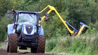 HedgeCutting with New Holland T6 180 [upl. by Adihahs111]