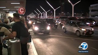 LAX to end curbside pickups by rideshare companies taxis  ABC7 [upl. by Anora245]