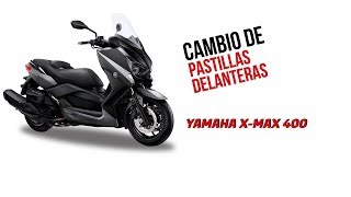 Revisión y cambio de las pastillas de freno delanteras a una moto Yamaha X Max 400 [upl. by Ardnasela]