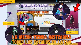 ¡OFICIAL La MEJOR TIENDA MISTERIOSA DE FREE FIRE CUELLO de TORTUGA Trajes Tokens MP40 EVO COBRA 🔥 [upl. by Ayrotal]