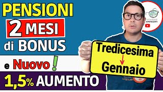 PENSIONI ➜ 2 MESI di BONUS 155€ 336€ TREDICESIMA  AUMENTI GENNAIO 2025 📈 IMPORTI MINIME e INVALIDI [upl. by Enyak]