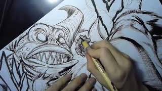 Yusuke Murata Live drawing One Punch Man 77 [upl. by Lenni]