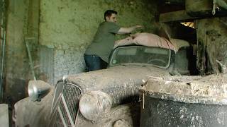 Voitures abandonnées  Cyril retrouve une Citroën Traction [upl. by Colleen344]