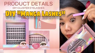 DIY MANGA LASHES MLEN DIARY CLUSTER SET [upl. by Eelinnej]