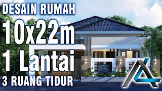 DESAIN RUMAH 10 x 22 meter I Purwakarta – 3D ANIMASI DESAIN RUMAH TROPIS  RUANG KERJA DI RUMAH [upl. by Atterehs637]