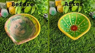 Very Easy amp Beautiful Diya Decoration Ideas Diwali Diya Painting Ideas DIY Diwali Decor Ideas [upl. by Brandtr]