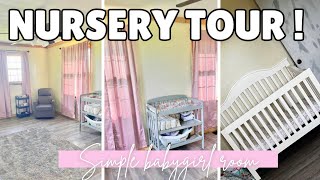 Simple and cute baby girl nursery tour  bedside bassinet [upl. by Kuska]