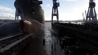 Battle tanker HMAS Supply launch Ferrol [upl. by Limay378]