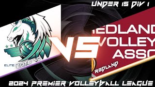 2024 Junior PVL  U15 Div 1  Redlands vs Elites [upl. by Ahseim997]