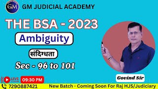 The Bharatiya Sakshya Adhiniyam 2023 Ambiguity  संदिग्धता  Sec  96 to 101  By Govind sir [upl. by Lanam]