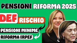 🔴 RIFORMA PENSIONI RISCHIO PENSIONI MINIME E INVALIDITÀ [upl. by Aissatsana793]