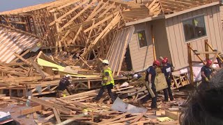 Devastating damage from storms across Houston and Dallas [upl. by Drol]