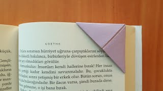 KİTAP AYRACI YAPIMI  origami bookmark [upl. by Fadas]