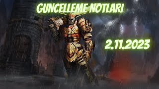 Knight Online GüncELLEME Notları 2112023 [upl. by Argyres]