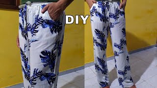 CALÇA DE VISCOSE CORTE RETO COM BOLSO PASSO A PASSO CORTE E COSTURA [upl. by Analeh]