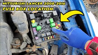 Fuse Box Location Mitsubishi Lancer 2008 to 2016 [upl. by Azirb43]