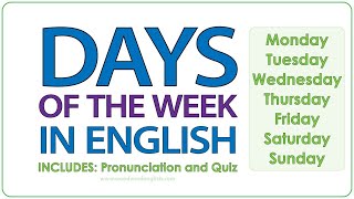 Days of the week in English [upl. by Adlin]